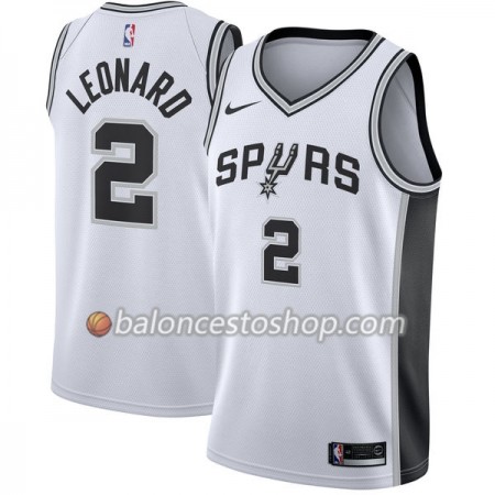 Camiseta Hombre NBA San Antonio Spurs Kawhi Leonard 2 Nike 2017-18 Blanco Swingman